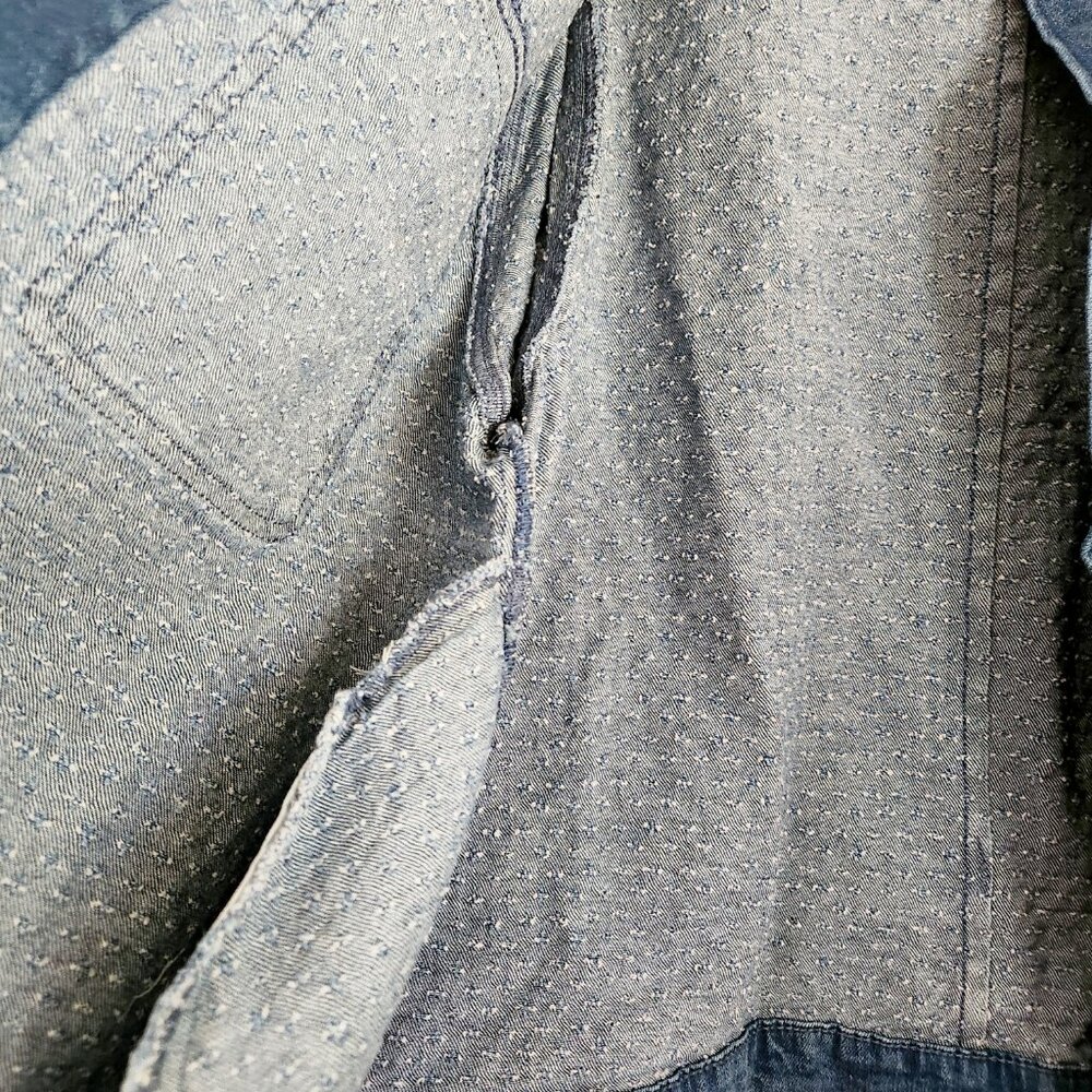 Time and Tru Women's Clip Dot Denim Jacket, Size XL. NWOT. - Picture 6 of 11